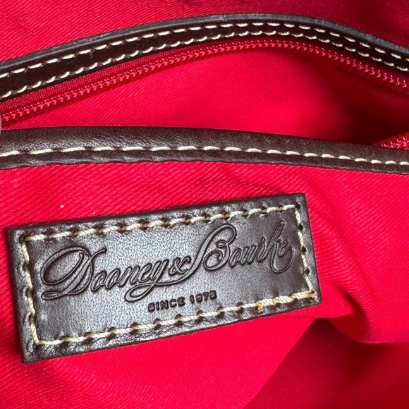 Dooney & Bourke Denison Croc Embossed Leather Domed Satchel Brown Crossbody Bag - Picture 5 of 11